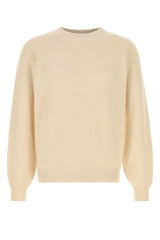 Brunello Cucinelli Ribbed Cashmere Sweater — Beige