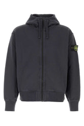 Stone Island Hooded Cotton Jacket — Blue