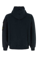 Stone Island Cotton Gabardine Hooded Hooded Jacket — Navy