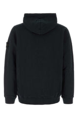 Stone Island Compass-Patch Cotton Sweatshirt — Black