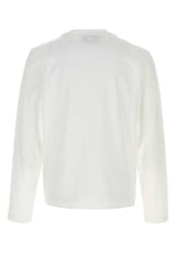 AMI Paris Logo-Embroidered T-shirt — White