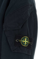 Stone Island Cotton Gabardine Hooded Hooded Jacket — Navy