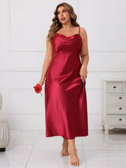 Dreamland Satin Midi Skirt - Red