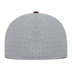 Nike Men's Interlocking FS Dri-fit True Structured Aero Bill Fitted Hat - Grey/Garnet