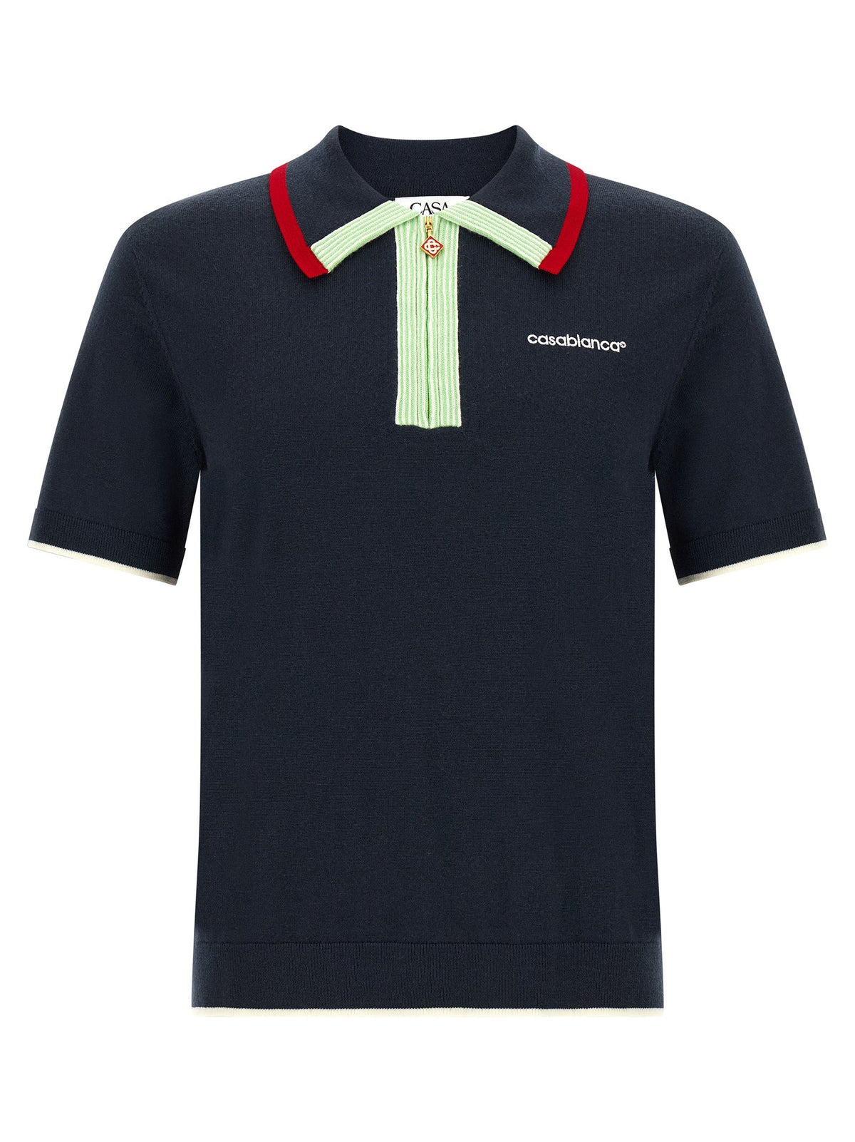 Casablanca Merino Wool Polo Shirt — Navy