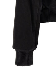AMI Paris Goatskin Suede Bomber Jacket — Black