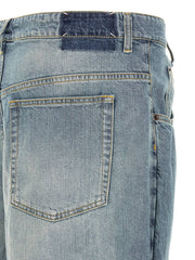 Maison Margiela Deconstructed Light Blue Cotton Jeans — Blue