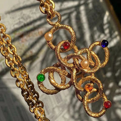 Unique Vintage Gold Cross Chain Necklace