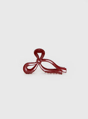 With A Bow Hair Clip Red