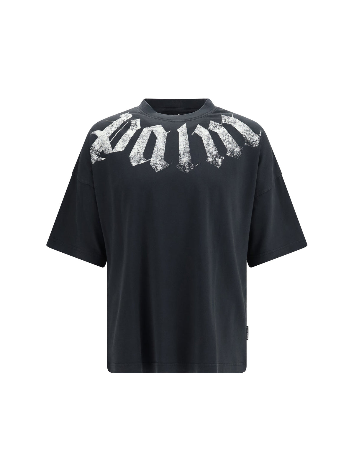 Palm Angels Big Neck Logo Print T-Shirt — Black