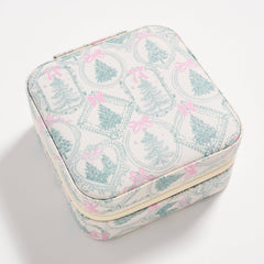 Christmas Tree Travel Jewelry Box with Mirror– Compact Organizer