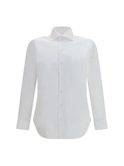 Finamore Tailored Pinpoint Cotton Shirt — White
