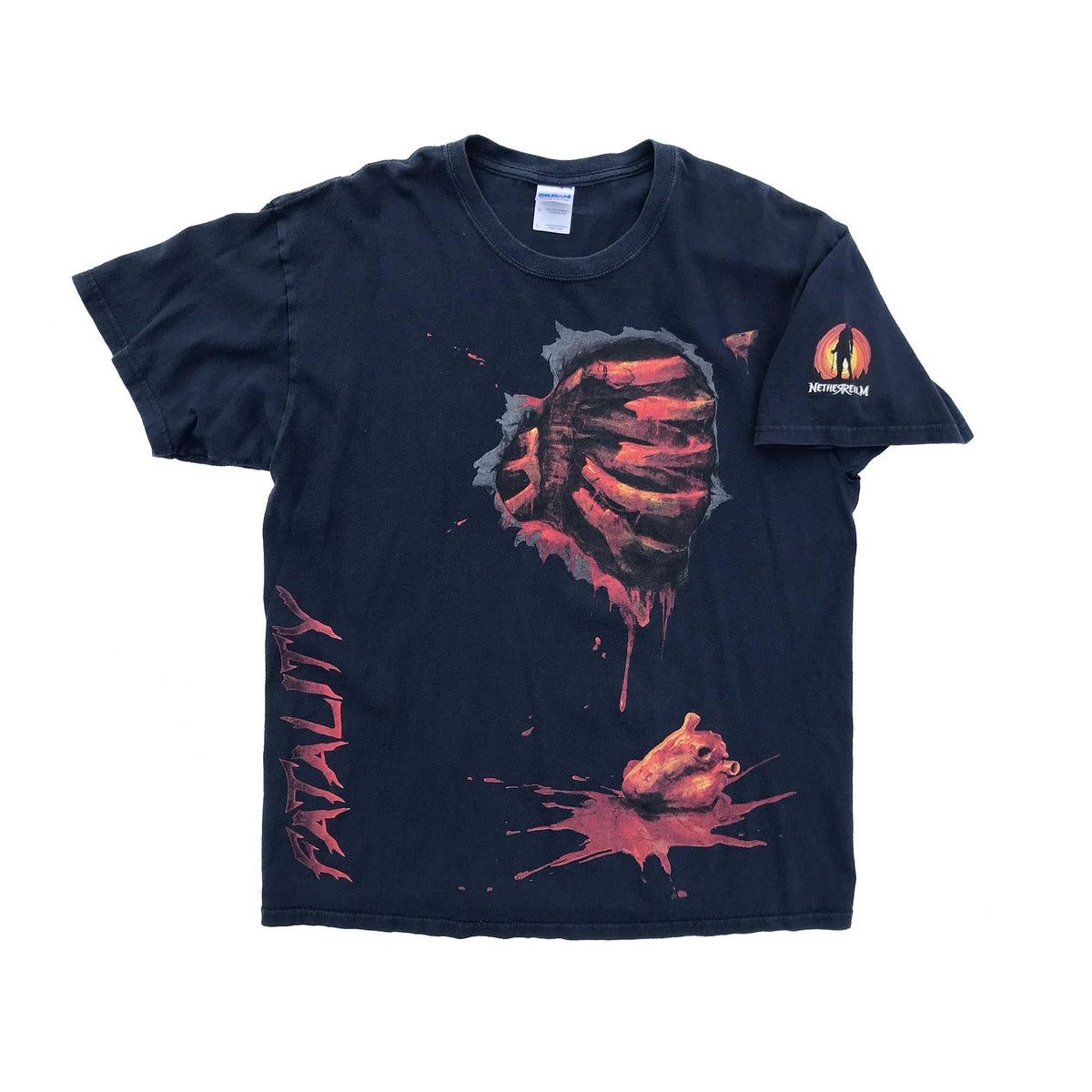 Mortal Kombat Finish Him! Fatality Original WB T-Shirt Faded