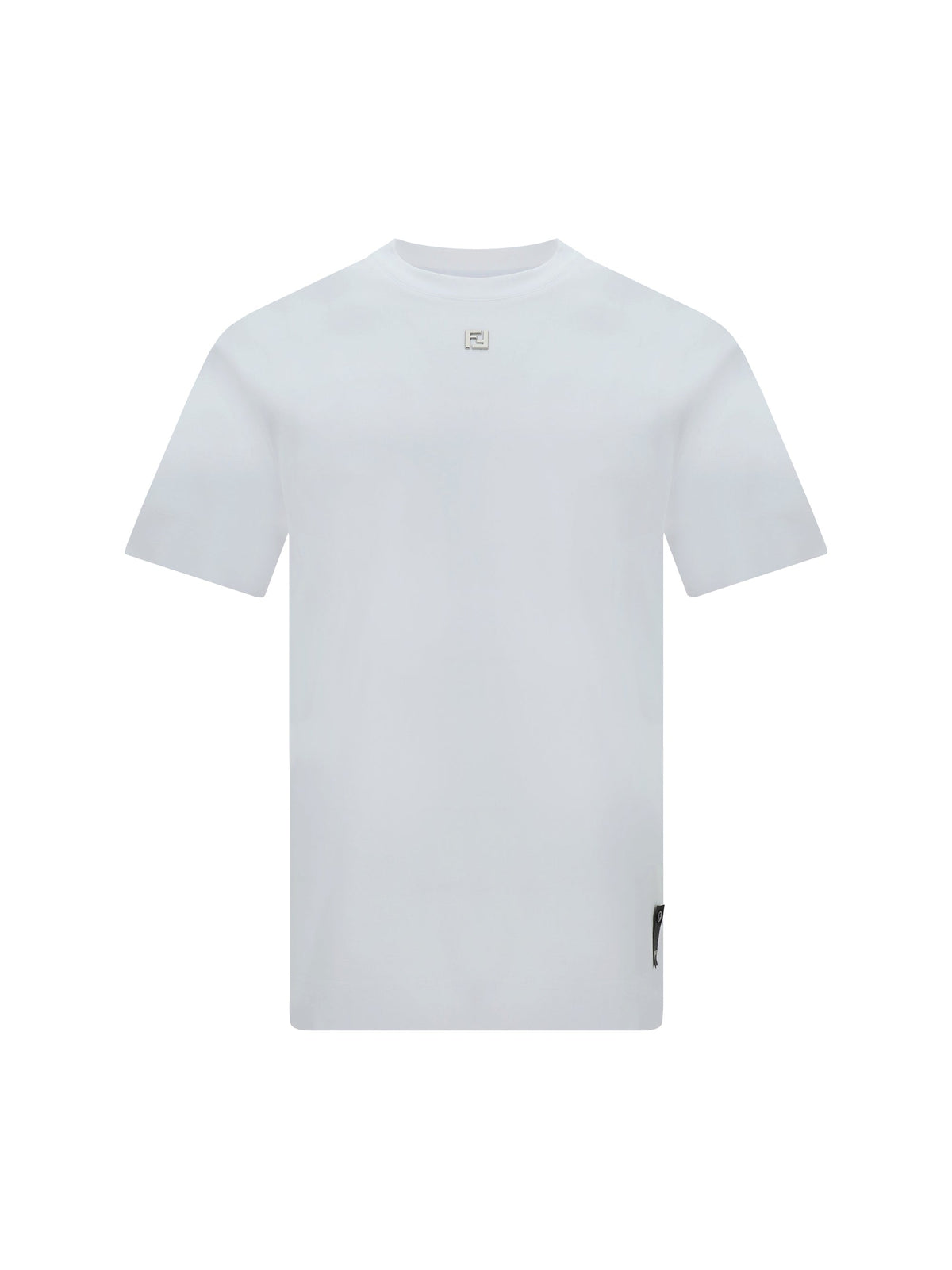 Fendi Logo-Embroidered Cotton T-Shirt — White