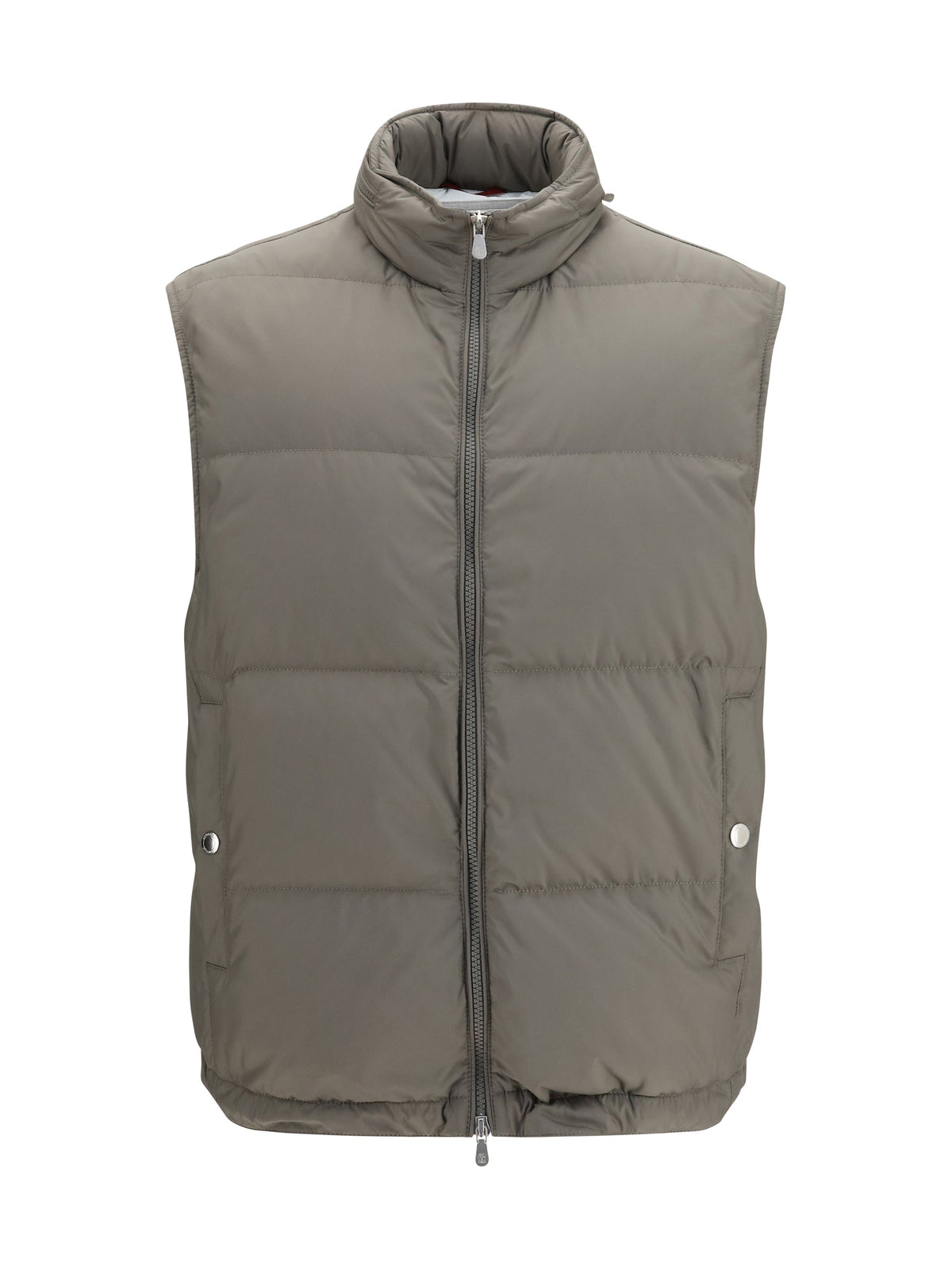 Brunello Cucinelli Quilted Padded Gilet — Gray