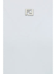 Fendi Logo-Embroidered Cotton T-Shirt — White