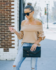Ashby Off The Shoulder Knit Top - Maple