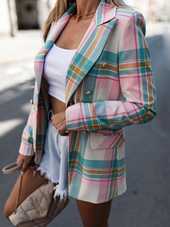 Blazers Fashion Plaid Konishi Slim Blazer