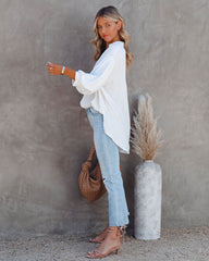 Cava Puff Sleeve Button Down Blouse