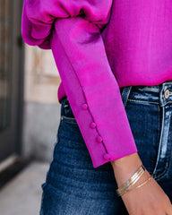 Centerpiece Satin Statement Blouse - Orchid