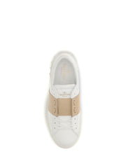 Valentino Garavani Calf Leather Colorblock Sneaker — White