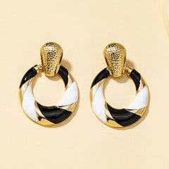 Color Block Geometric Earrings