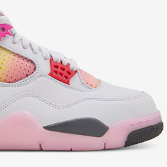 Grade School Air Jordan 4 Retro 'Comic' Off White | Fire Pink | Anthracite