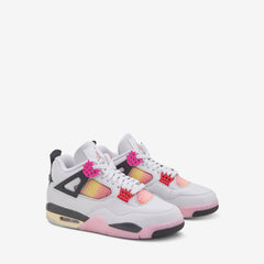 Grade School Air Jordan 4 Retro 'Comic' Off White | Fire Pink | Anthracite