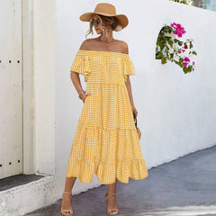 Buttercup Gingham Maxi Skirt - Yellow