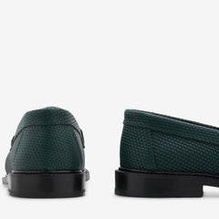 Yardee Moccasin Loafer Green Embossed