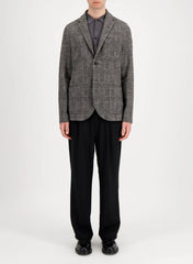 Harris Wharf Prince of Wales Check Wool Blazer — Gray