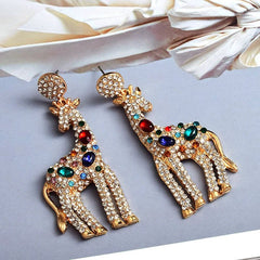 Pre Order:  Bejeweled Giraffe Drop Earrings