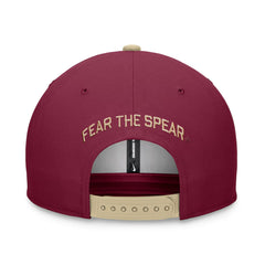 Nike Men's Seminole Logo Dri-fit Pro Structured Square Bill Snapback Cap - Garnet/Gold