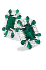 Mirabel Cubic Zirconia  Statement Earring - Green