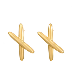 X- Shaped Stainless Steel Earrings