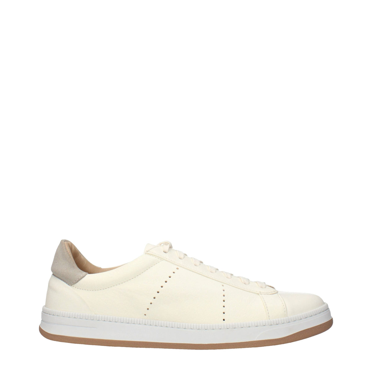 Eleventy Perforated Leather Sneaker — Beige
