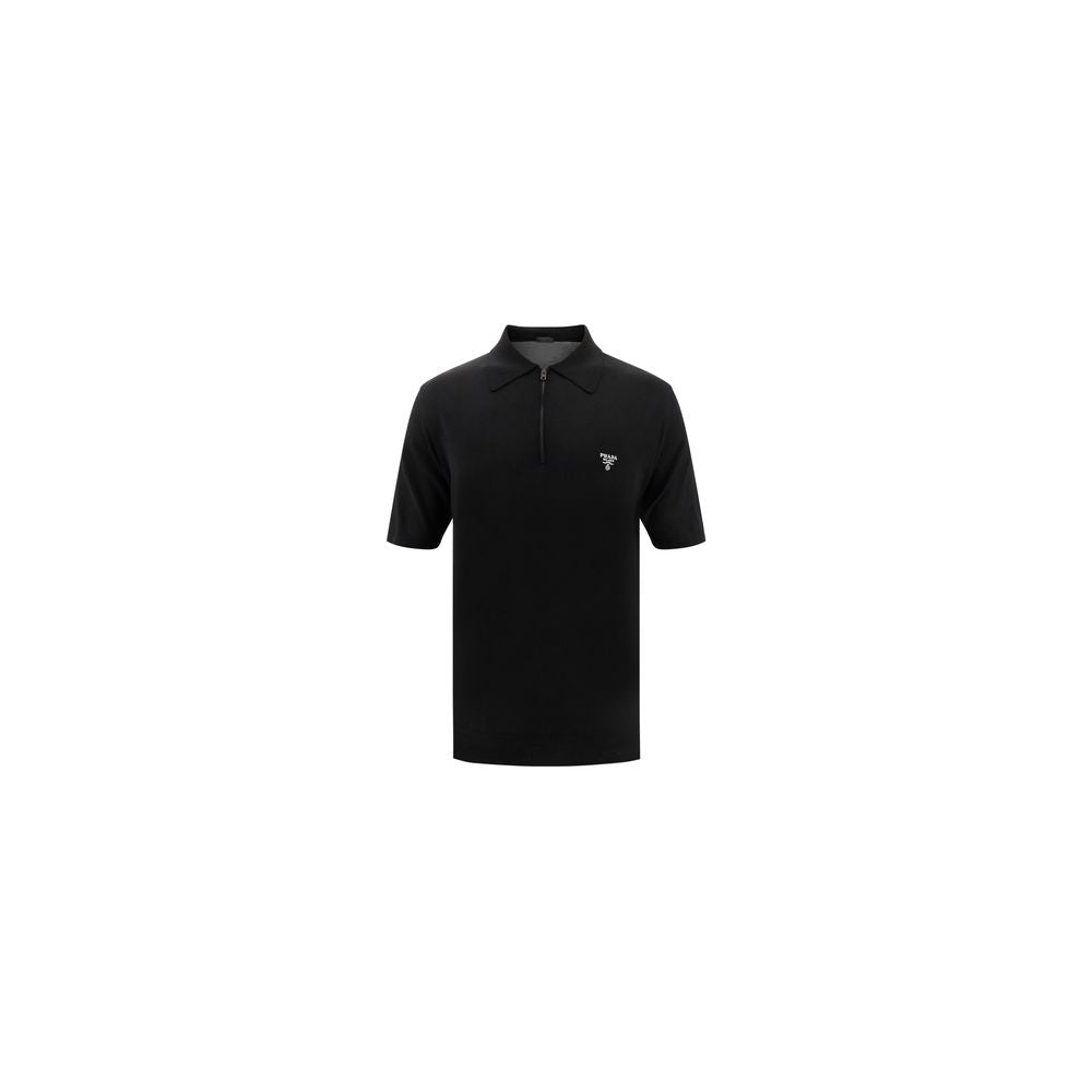 Prada Virgin Wool Polo Shirt — Black