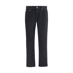 Saint Laurent Cotton Slim Fit Jeans — Black