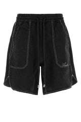 Amiri Script Bermuda Shorts — Black