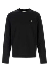 AMI Paris Embroidered Heart Logo Sweatshirt — Black