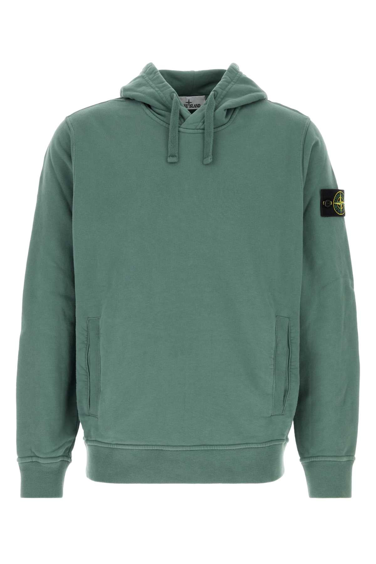 Stone Island Cotton-Jersey Hoodie — Green