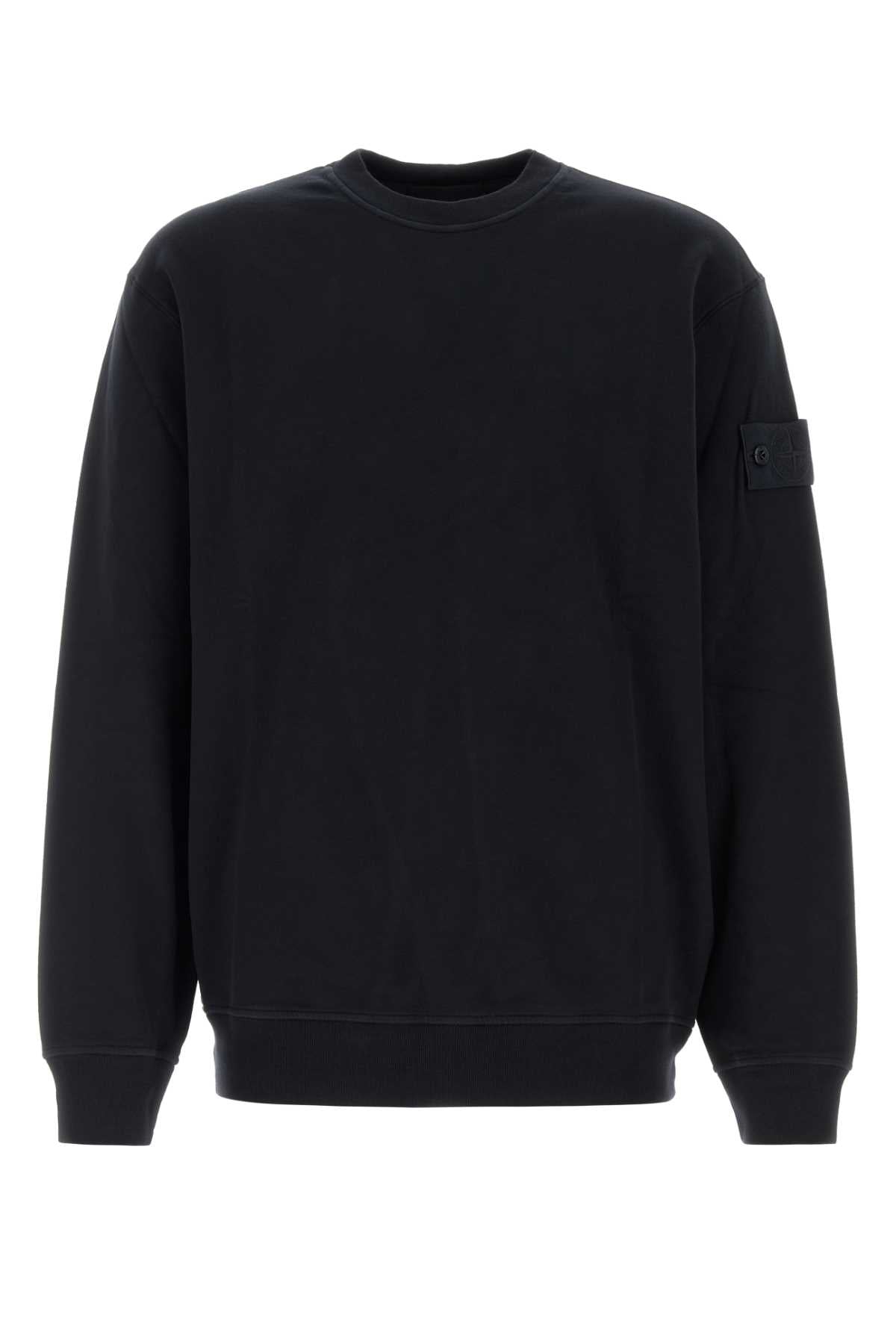 Stone Island Cotton-Elastane Crewneck Sweatshirt — Navy
