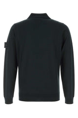 Stone Island Virgin Wool Polo — Black