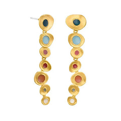 Multicolor Cold Enamel Copper Earrings